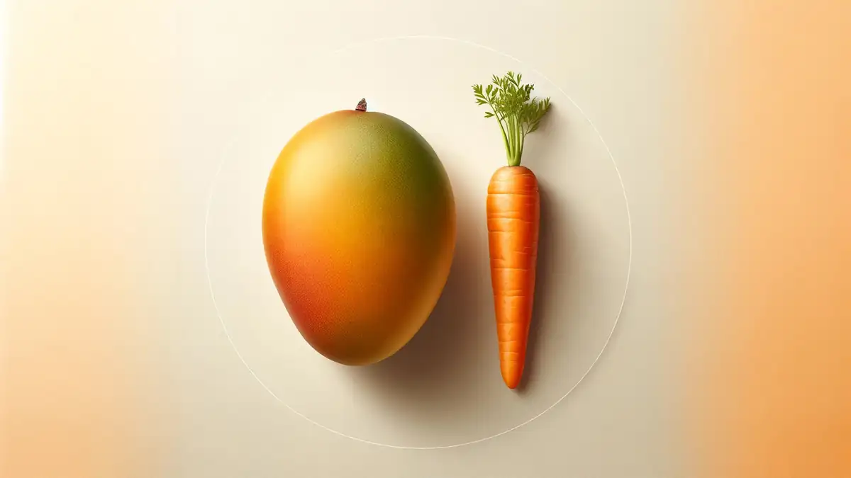 image of a mango and a carrot